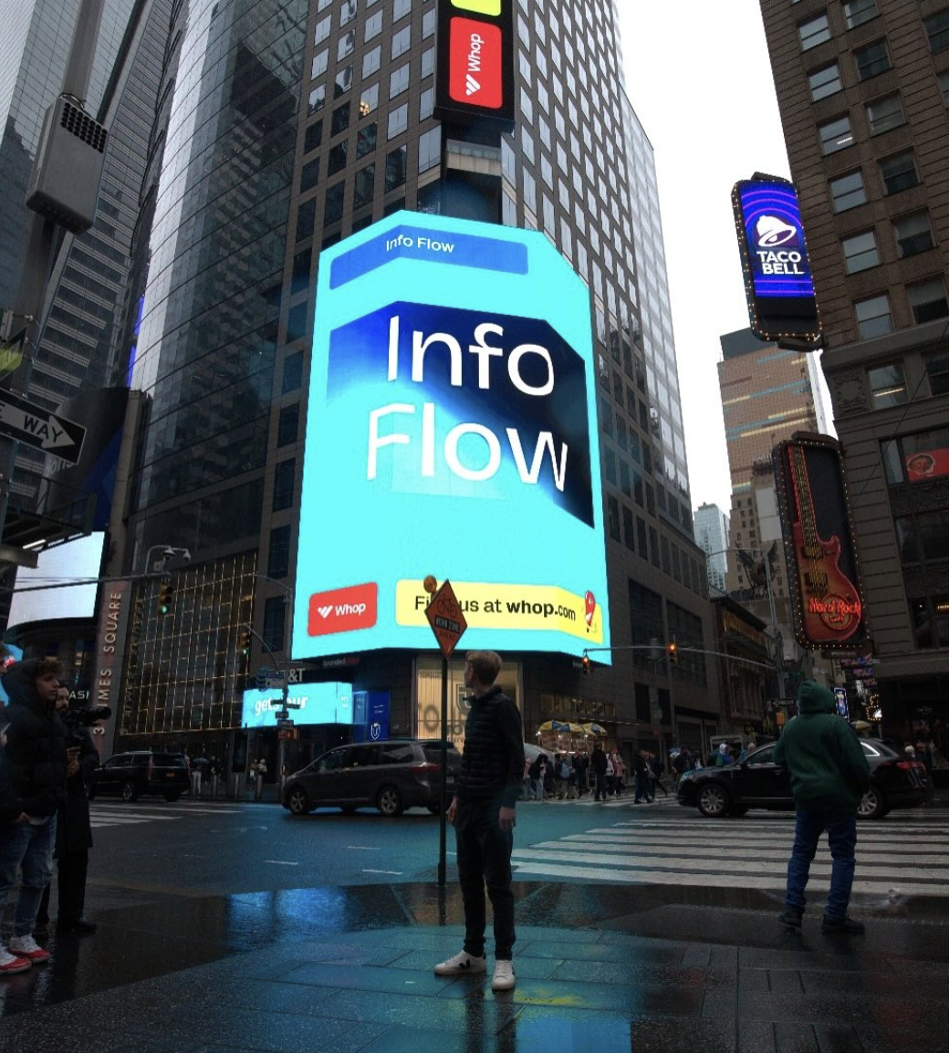 InfoFlow billboard in Times Square